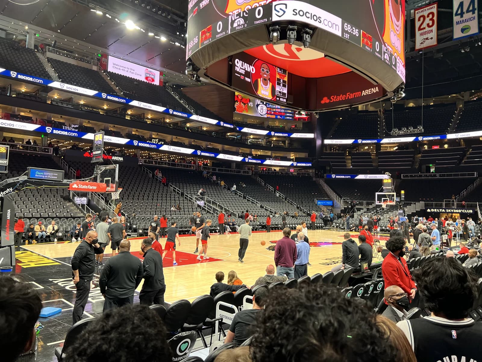 A basketball game at State Farm Arena